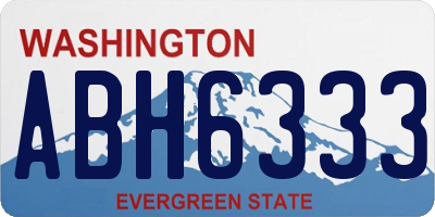 WA license plate ABH6333