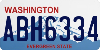 WA license plate ABH6334
