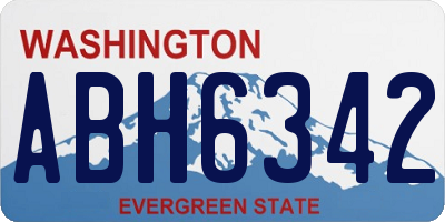 WA license plate ABH6342