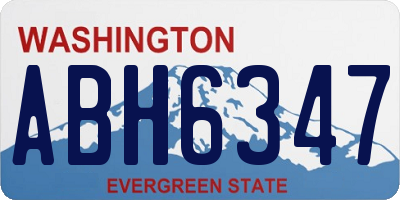 WA license plate ABH6347