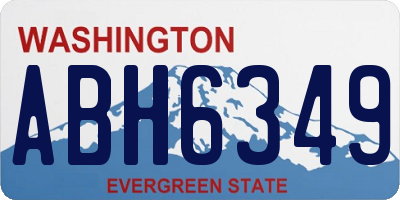 WA license plate ABH6349
