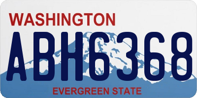 WA license plate ABH6368