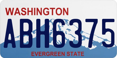 WA license plate ABH6375