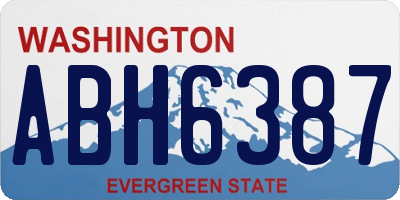 WA license plate ABH6387