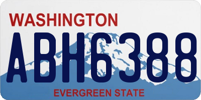 WA license plate ABH6388