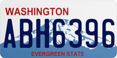 WA license plate ABH6396