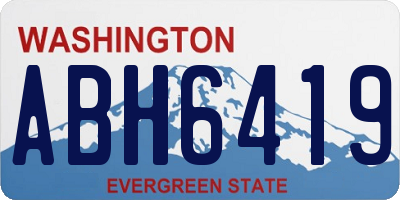 WA license plate ABH6419