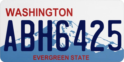 WA license plate ABH6425