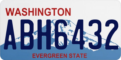 WA license plate ABH6432