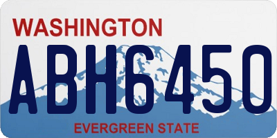 WA license plate ABH6450