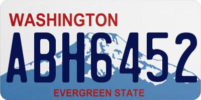 WA license plate ABH6452