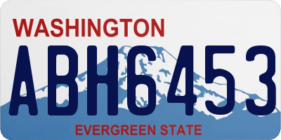 WA license plate ABH6453