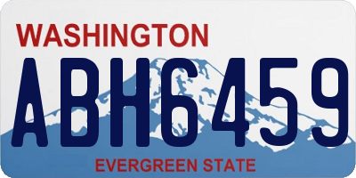 WA license plate ABH6459