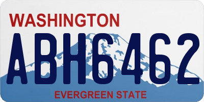 WA license plate ABH6462