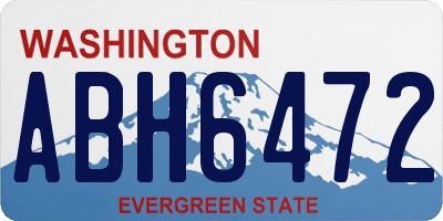 WA license plate ABH6472