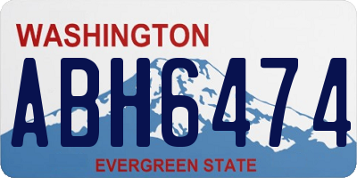 WA license plate ABH6474