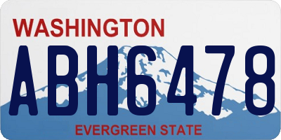 WA license plate ABH6478