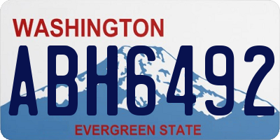 WA license plate ABH6492