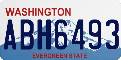 WA license plate ABH6493