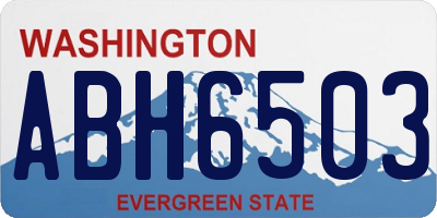 WA license plate ABH6503