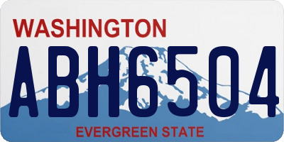 WA license plate ABH6504
