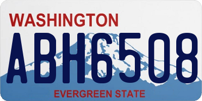 WA license plate ABH6508