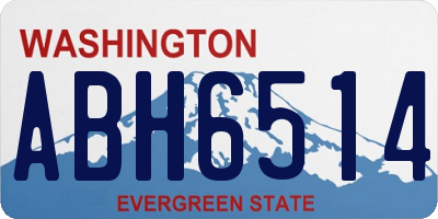 WA license plate ABH6514