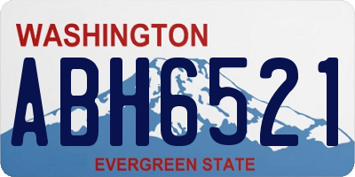 WA license plate ABH6521