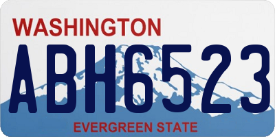 WA license plate ABH6523