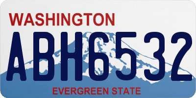 WA license plate ABH6532