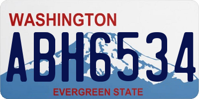 WA license plate ABH6534