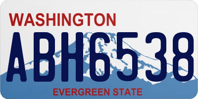 WA license plate ABH6538