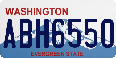 WA license plate ABH6550