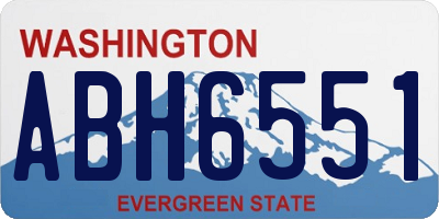 WA license plate ABH6551