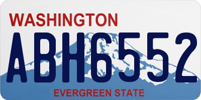 WA license plate ABH6552
