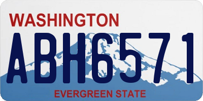 WA license plate ABH6571
