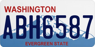 WA license plate ABH6587