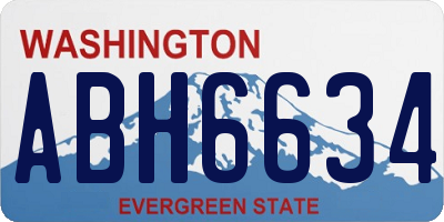 WA license plate ABH6634