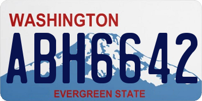 WA license plate ABH6642
