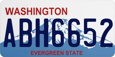 WA license plate ABH6652