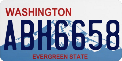 WA license plate ABH6658