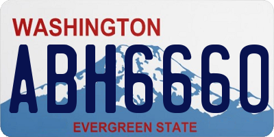 WA license plate ABH6660