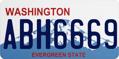 WA license plate ABH6669
