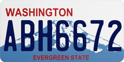 WA license plate ABH6672