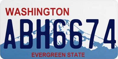 WA license plate ABH6674