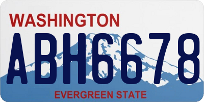 WA license plate ABH6678