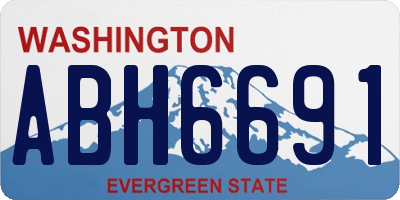 WA license plate ABH6691
