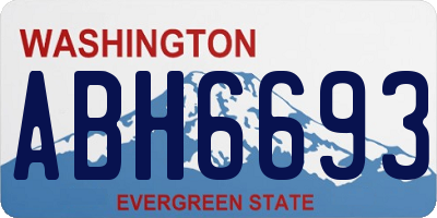 WA license plate ABH6693