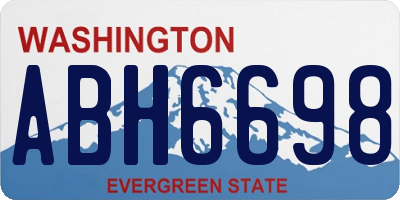 WA license plate ABH6698