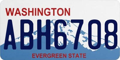 WA license plate ABH6708